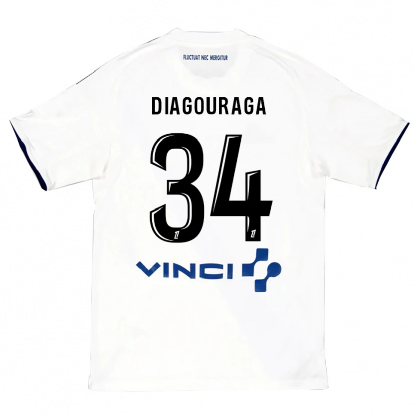 Danxen Kinder Djibril Diagouraga #34 Weiß Blau Auswärtstrikot Trikot 2025/26 T-Shirt Schweiz