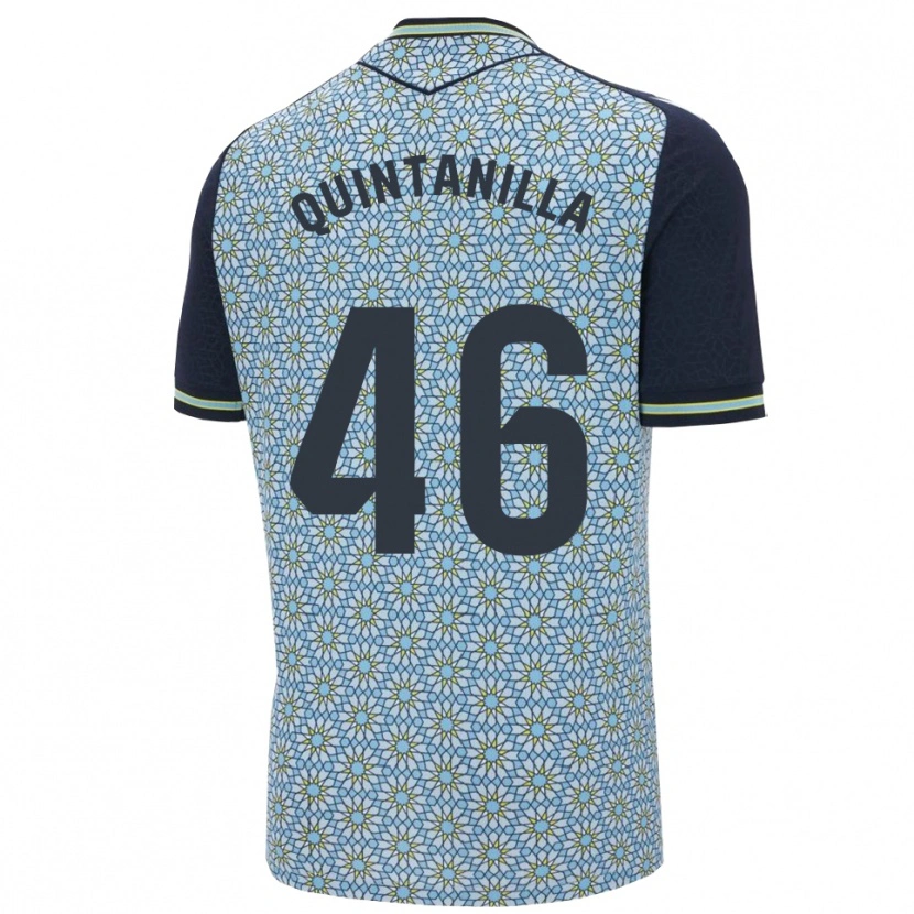 Danxen Kinder Rubén Quintanilla #46 Blau Marine Auswärtstrikot Trikot 2025/26 T-Shirt Schweiz