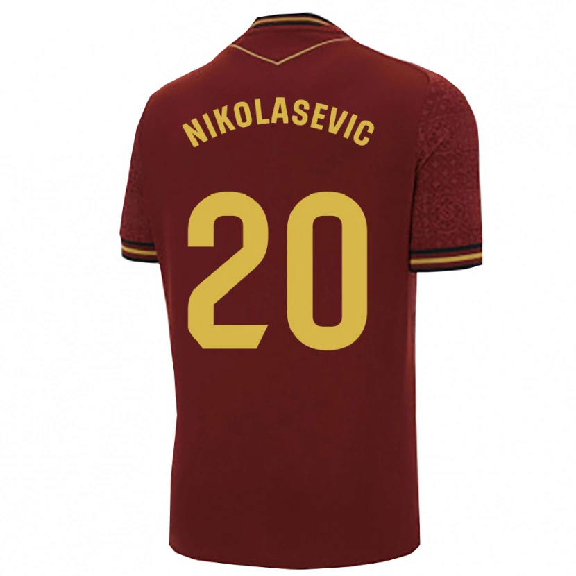 Danxen Kinder Mirko Nikolasevic #20 Burgunderrot Gold Auswärtstrikot Trikot 2025/26 T-Shirt Schweiz
