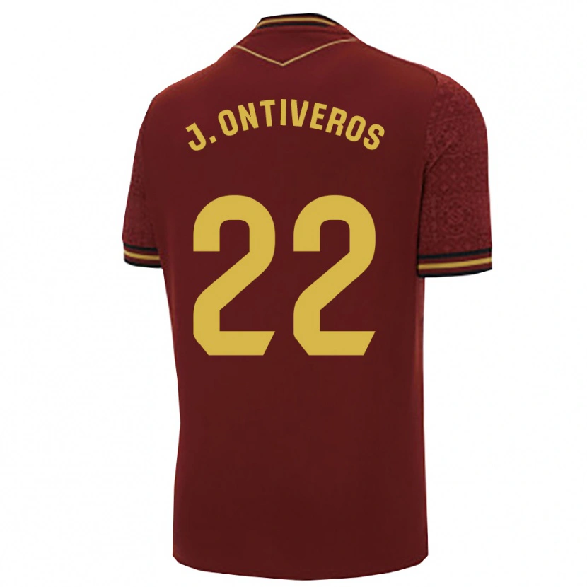 Danxen Kinder Javi Ontiveros #22 Burgunderrot Gold Auswärtstrikot Trikot 2025/26 T-Shirt Schweiz