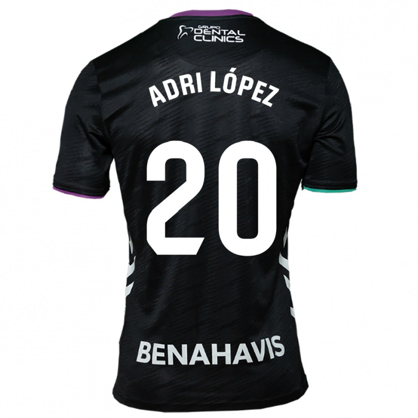 Danxen Kinder Adri López #20 Schwarz Lila Grün Auswärtstrikot Trikot 2025/26 T-Shirt Schweiz