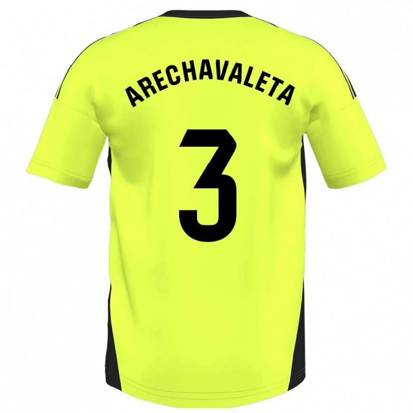 Danxen Kinder Jorge Arechavaleta #3 Fluoreszierendes Gelb Auswärtstrikot Trikot 2025/26 T-Shirt Schweiz