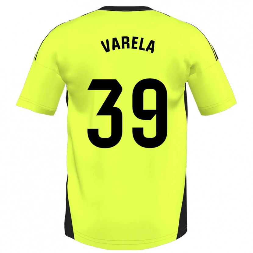 Danxen Kinder Iker Varela #39 Fluoreszierendes Gelb Auswärtstrikot Trikot 2025/26 T-Shirt Schweiz