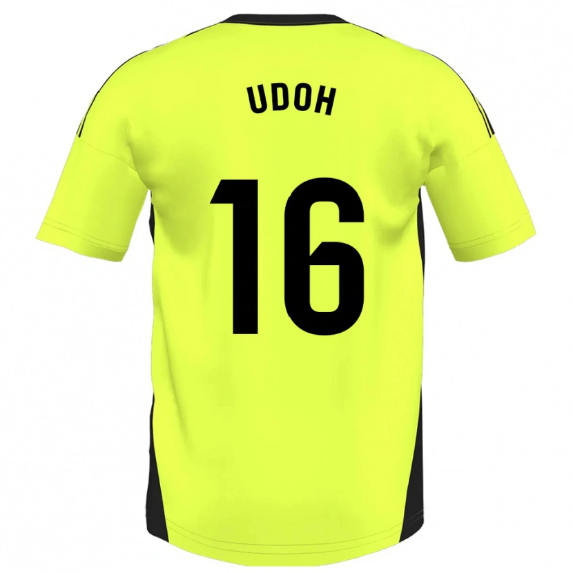 Danxen Kinder Isaac Udoh #16 Fluoreszierendes Gelb Auswärtstrikot Trikot 2025/26 T-Shirt Schweiz