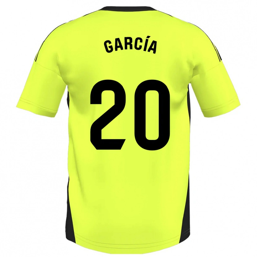 Danxen Kinder Alberto García #20 Fluoreszierendes Gelb Auswärtstrikot Trikot 2025/26 T-Shirt Schweiz