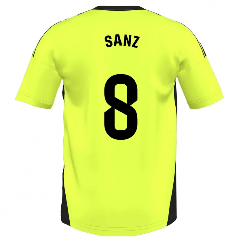 Danxen Kinder Álvaro Sanz #8 Fluoreszierendes Gelb Auswärtstrikot Trikot 2025/26 T-Shirt Schweiz