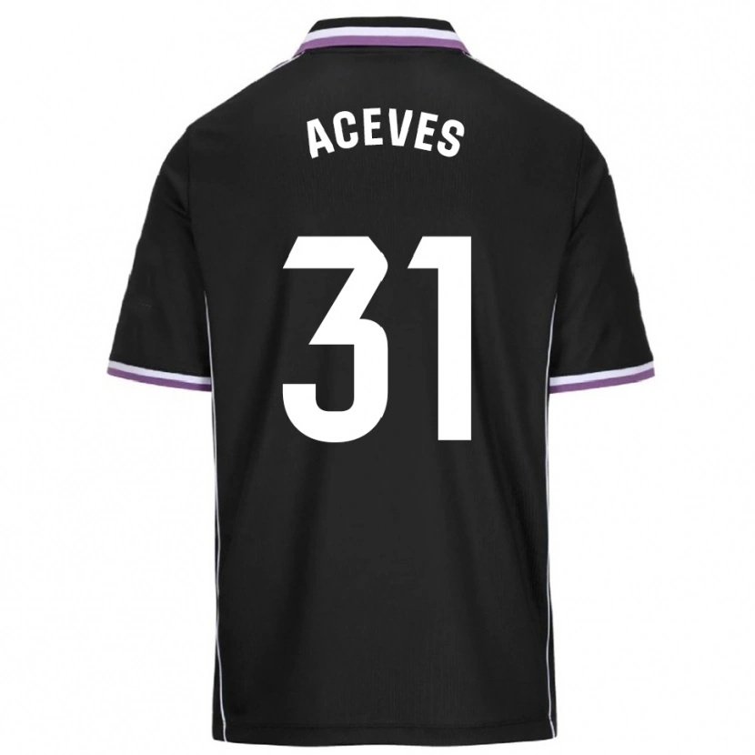 Danxen Kinder Álvaro Aceves #31 Lila Schwarz Auswärtstrikot Trikot 2025/26 T-Shirt Schweiz