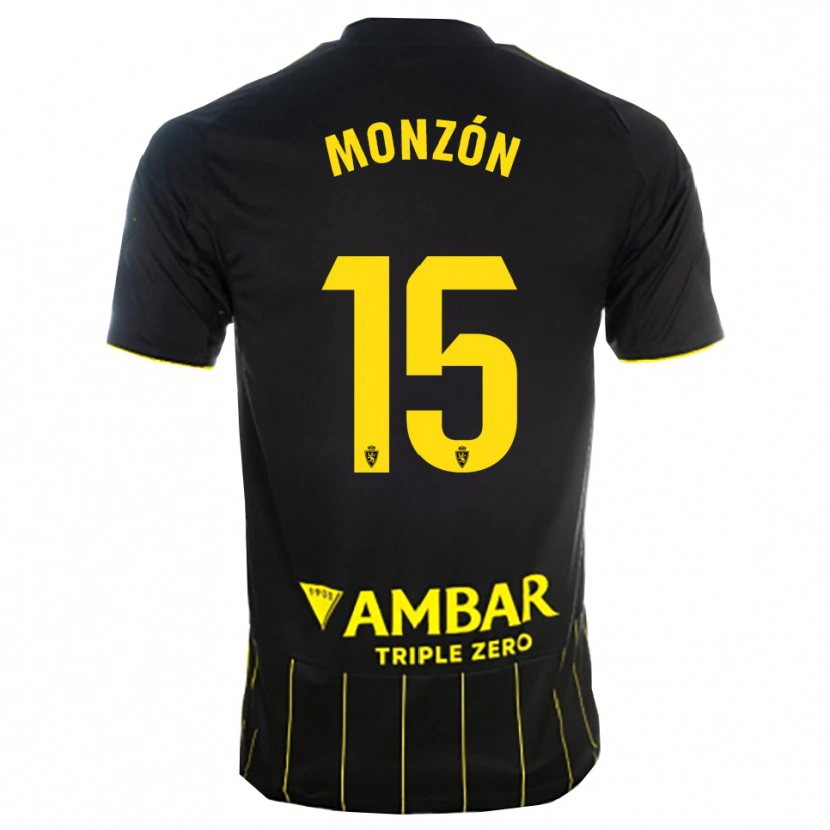 Danxen Kinder Diego Monzón #15 Schwarz Gelb Auswärtstrikot Trikot 2025/26 T-Shirt Schweiz