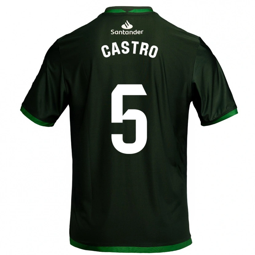 Danxen Kinder Javi Castro #5 Dunkelgrün Auswärtstrikot Trikot 2025/26 T-Shirt Schweiz