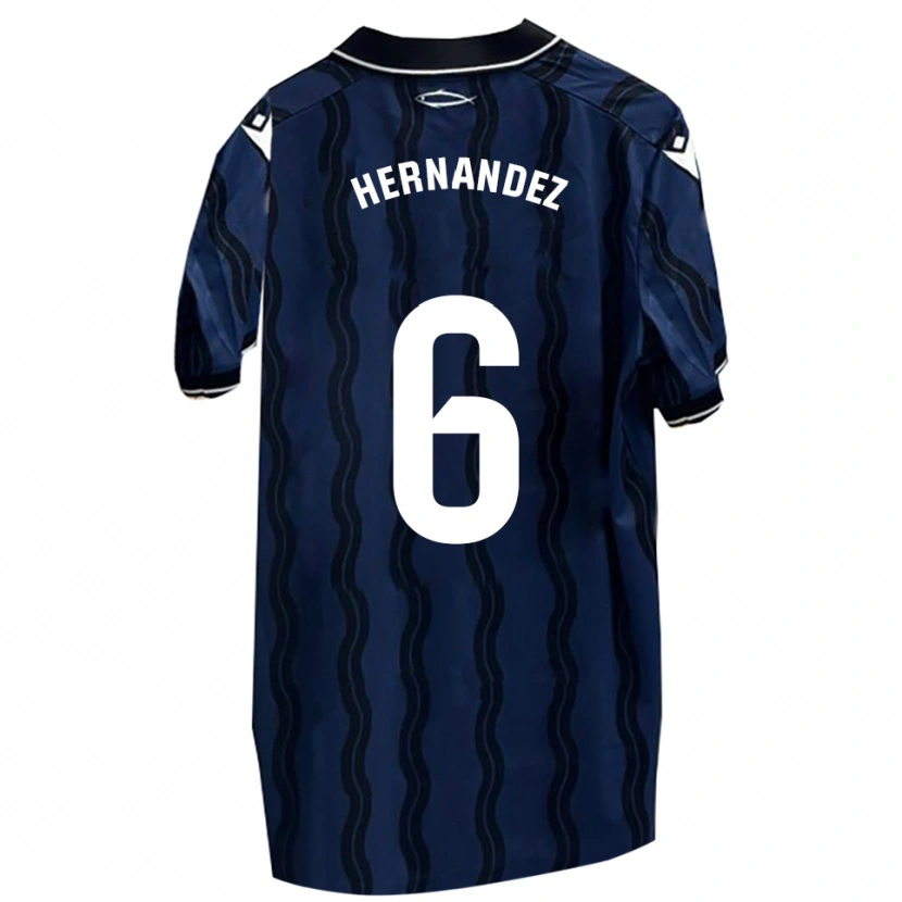 Danxen Kinder Carlos Hernández #6 Dunkelblau Schwarz Auswärtstrikot Trikot 2025/26 T-Shirt Schweiz