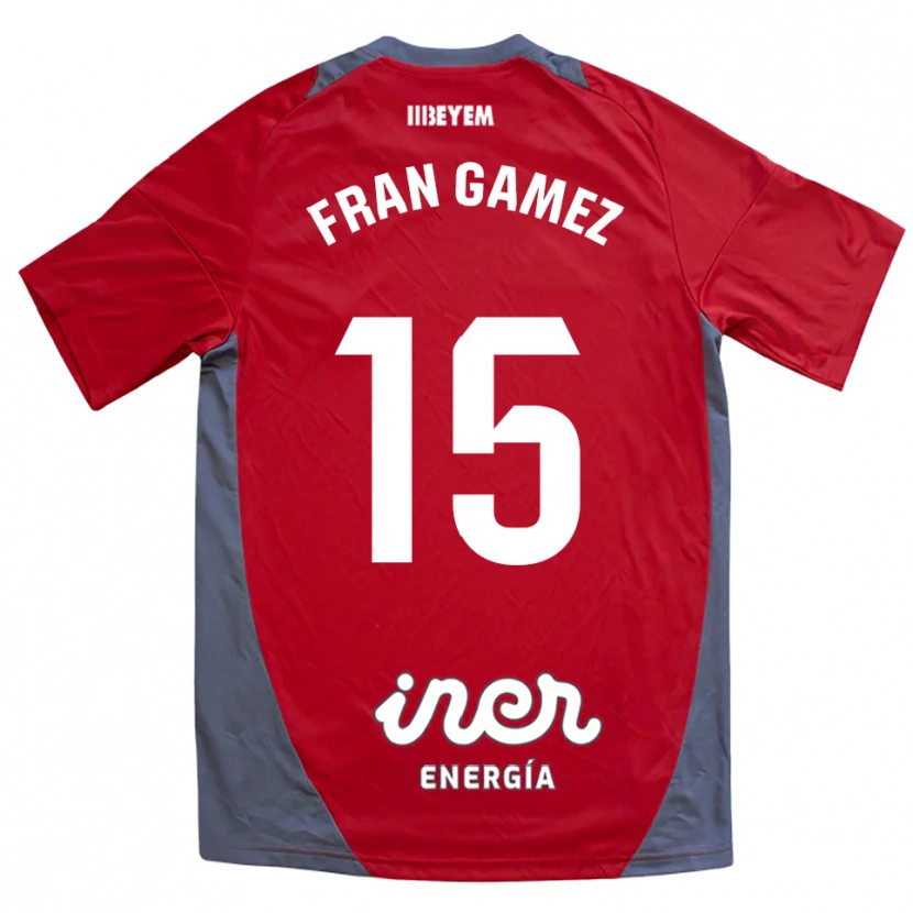 Danxen Kinder Fran Gámez #15 Rot Grau Auswärtstrikot Trikot 2025/26 T-Shirt Schweiz