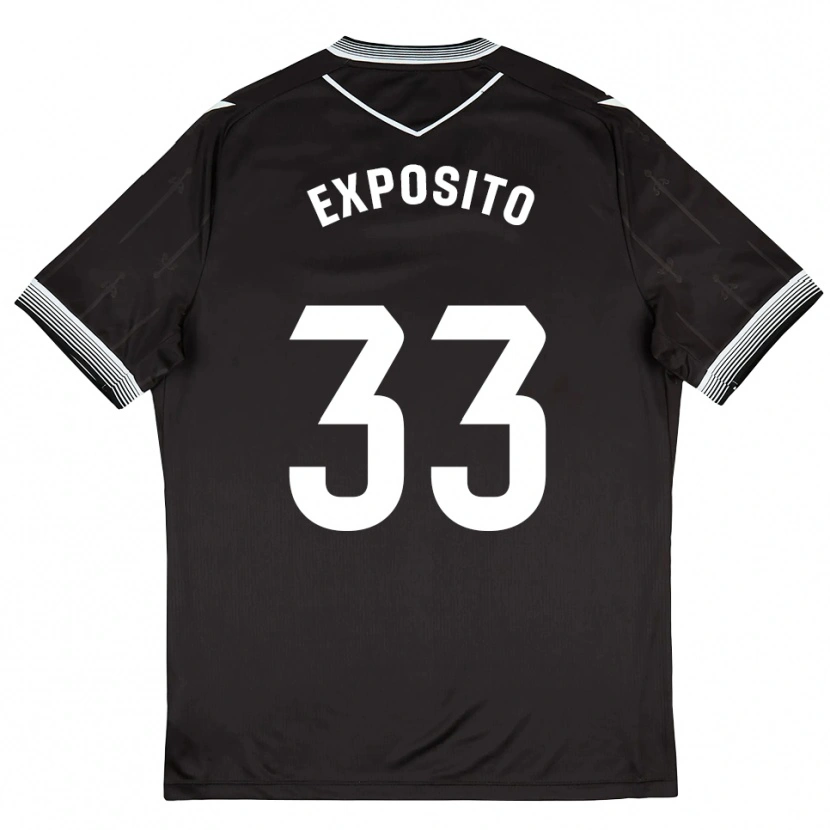 Danxen Kinder Marcelo Expósito #33 Schwarz Weiß Auswärtstrikot Trikot 2025/26 T-Shirt Schweiz