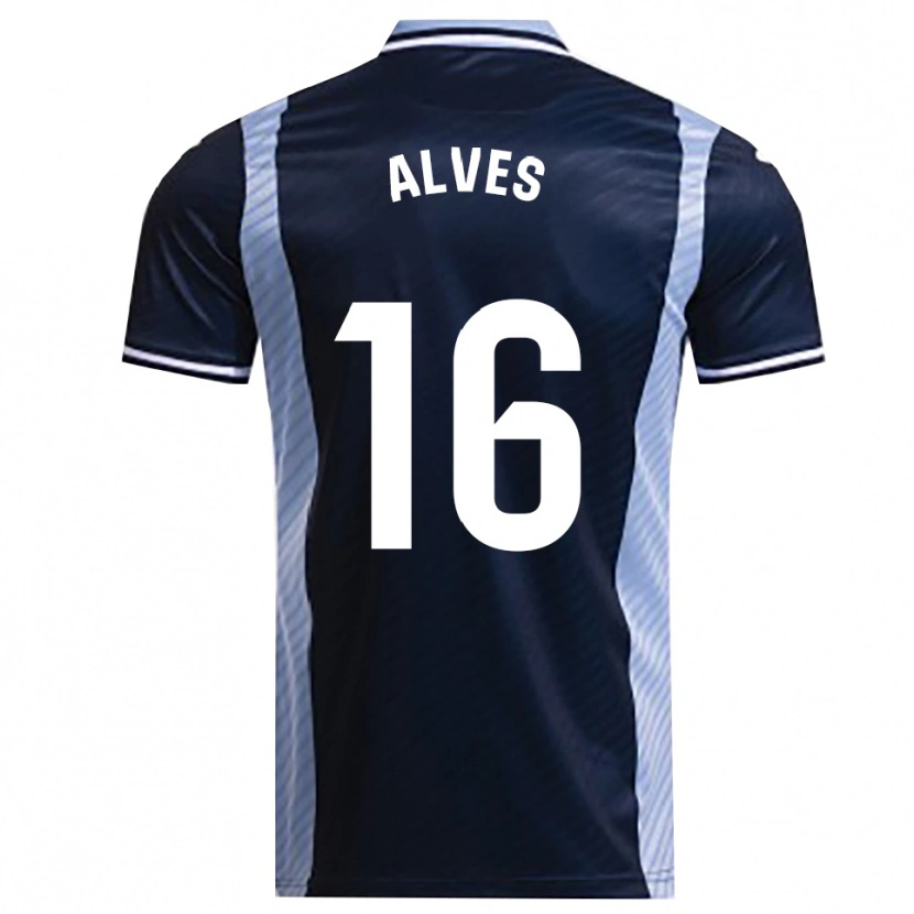 Danxen Kinder Rubén Alves #16 Marine Himmelblau Auswärtstrikot Trikot 2025/26 T-Shirt Schweiz