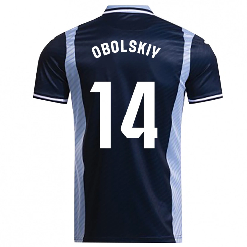 Danxen Kinder Nikolay Obolskiy #14 Marine Himmelblau Auswärtstrikot Trikot 2025/26 T-Shirt Schweiz