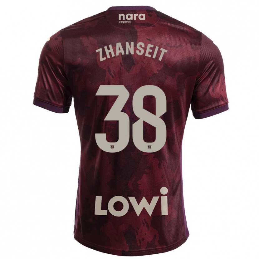 Danxen Kinder Sultan Zhanseit #38 Burgunderrot Weiß Auswärtstrikot Trikot 2025/26 T-Shirt Schweiz