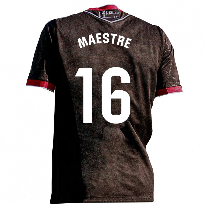 Danxen Kinder Sergi Maestre #16 Schwarz Rot Auswärtstrikot Trikot 2025/26 T-Shirt Schweiz