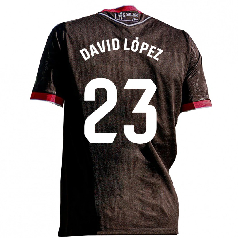 Danxen Kinder David López #23 Schwarz Rot Auswärtstrikot Trikot 2025/26 T-Shirt Schweiz