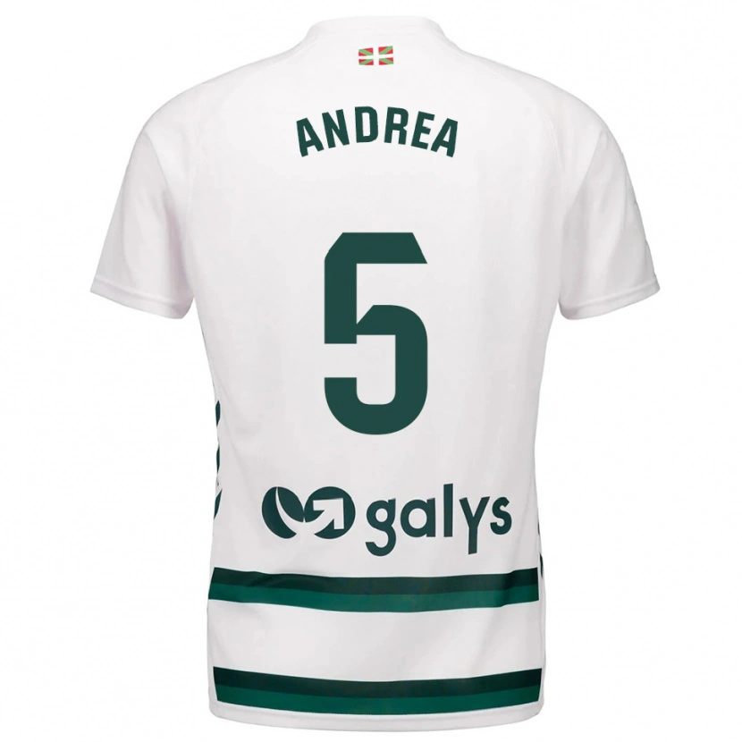 Danxen Kinder Andrea Sierra Larrauri #5 Weiß Grün Auswärtstrikot Trikot 2025/26 T-Shirt Schweiz
