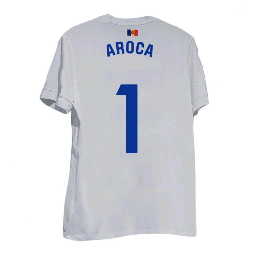 Danxen Kinder Víctor Aroca #1 Weiß Blau Gelb Auswärtstrikot Trikot 2025/26 T-Shirt Schweiz