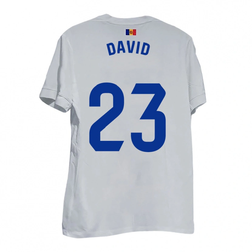 Danxen Kinder David De La Fuente #23 Weiß Blau Gelb Auswärtstrikot Trikot 2025/26 T-Shirt Schweiz