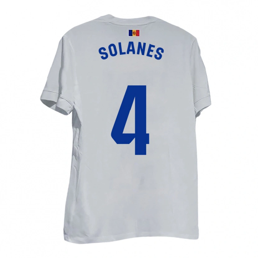 Danxen Kinder Albert Solanes #4 Weiß Blau Gelb Auswärtstrikot Trikot 2025/26 T-Shirt Schweiz