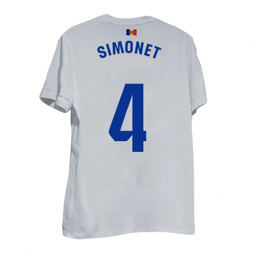 Danxen Kinder Pere Simonet #4 Weiß Blau Gelb Auswärtstrikot Trikot 2025/26 T-Shirt Schweiz