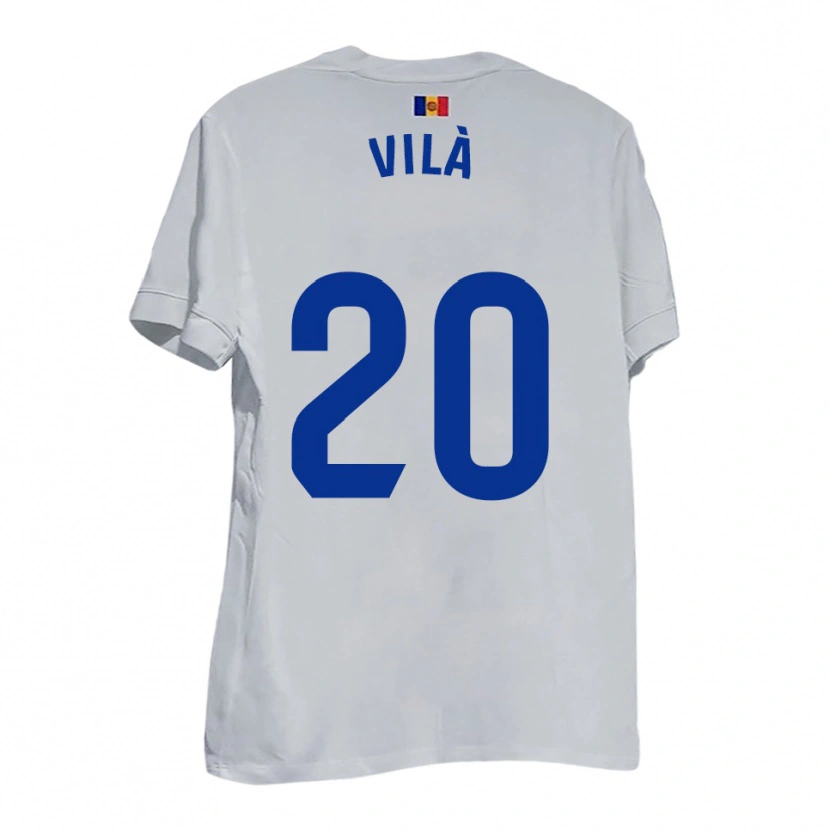 Danxen Kinder Martí Vilà #20 Weiß Blau Gelb Auswärtstrikot Trikot 2025/26 T-Shirt Schweiz
