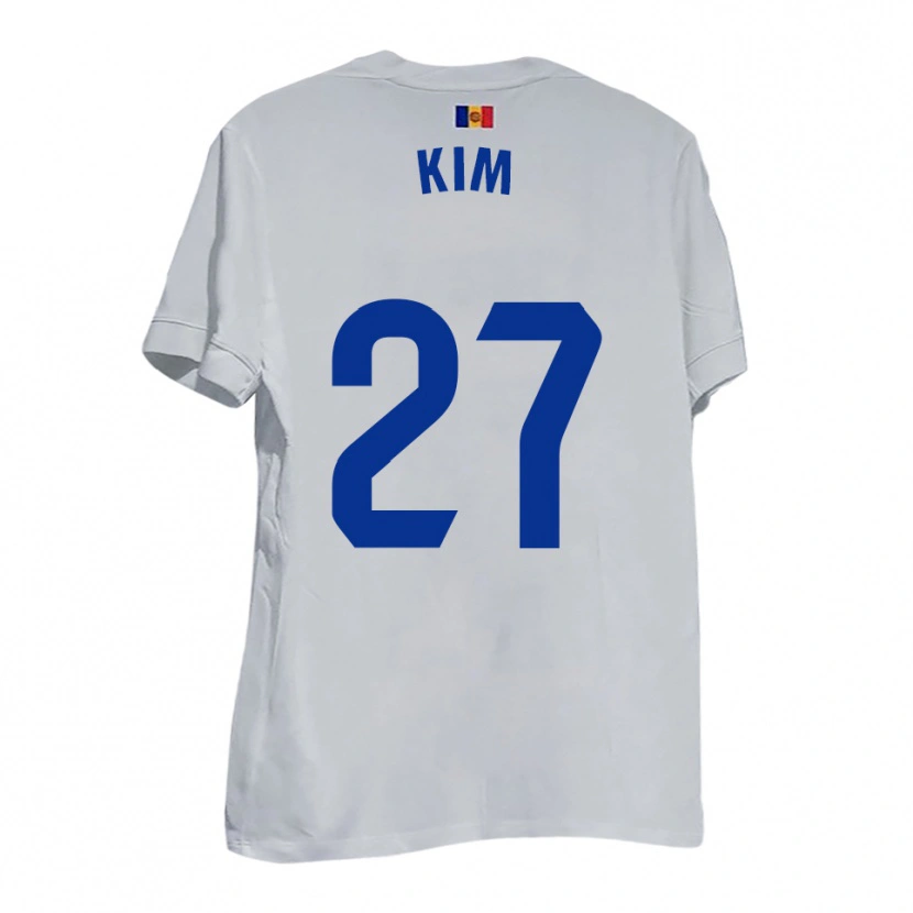 Danxen Kinder Min-Su Kim #27 Weiß Blau Gelb Auswärtstrikot Trikot 2025/26 T-Shirt Schweiz
