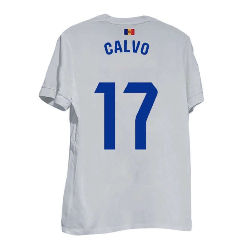 Danxen Kinder Álex Calvo #17 Weiß Blau Gelb Auswärtstrikot Trikot 2025/26 T-Shirt Schweiz