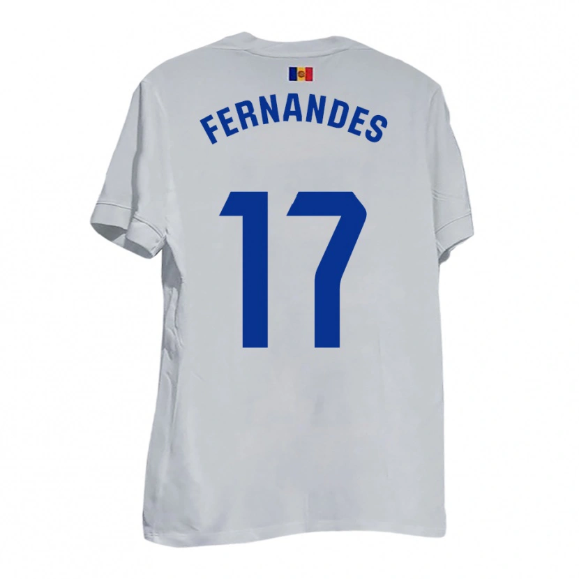 Danxen Kinder Saúl Fernandes #17 Weiß Blau Gelb Auswärtstrikot Trikot 2025/26 T-Shirt Schweiz