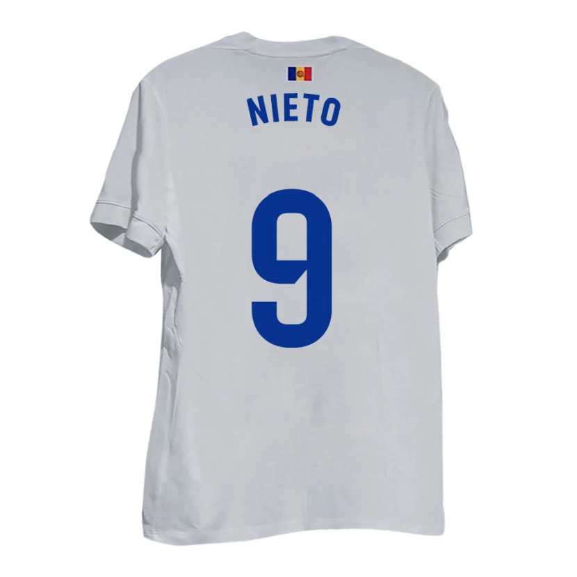 Danxen Kinder Manu Nieto #9 Weiß Blau Gelb Auswärtstrikot Trikot 2025/26 T-Shirt Schweiz