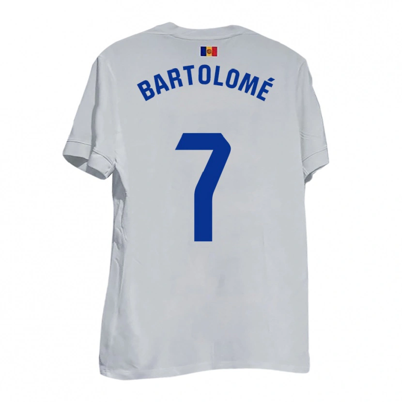Danxen Kinder Luis Bartolomé #7 Weiß Blau Gelb Auswärtstrikot Trikot 2025/26 T-Shirt Schweiz