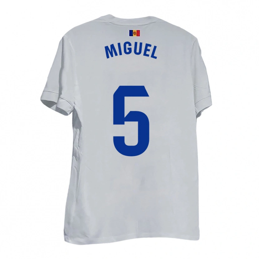 Danxen Kinder Carlos Miguel #5 Weiß Blau Gelb Auswärtstrikot Trikot 2025/26 T-Shirt Schweiz
