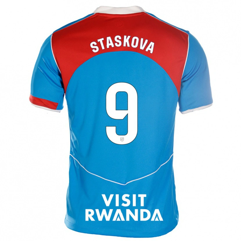 Danxen Kinder Andrea Staskova #9 Blau Weiß Ausweichtrikot Trikot 2025/26 T-Shirt Schweiz
