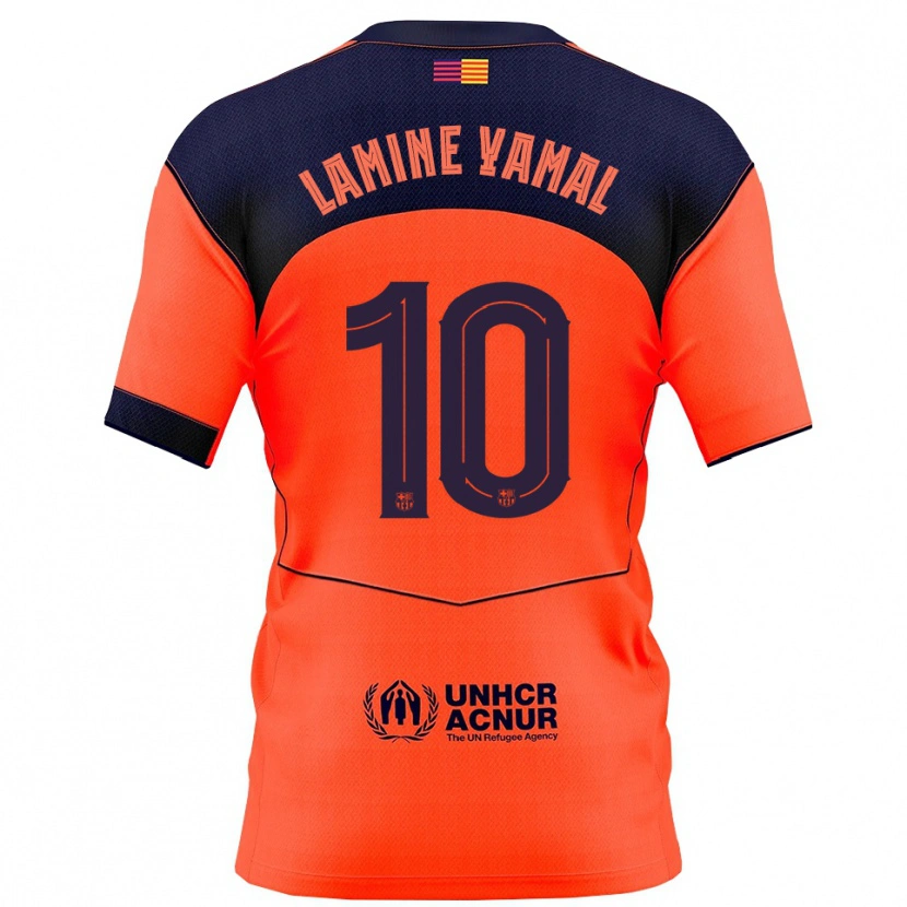 Danxen Kinder Lamine Yamal #10 Orange Marine Ausweichtrikot Trikot 2025/26 T-Shirt Schweiz