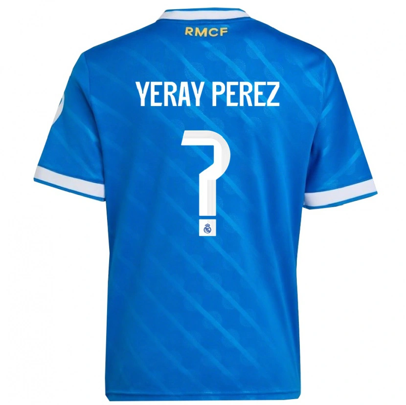 Danxen Kinder Yeray Perez #0 Blau Weiß Ausweichtrikot Trikot 2025/26 T-Shirt Schweiz