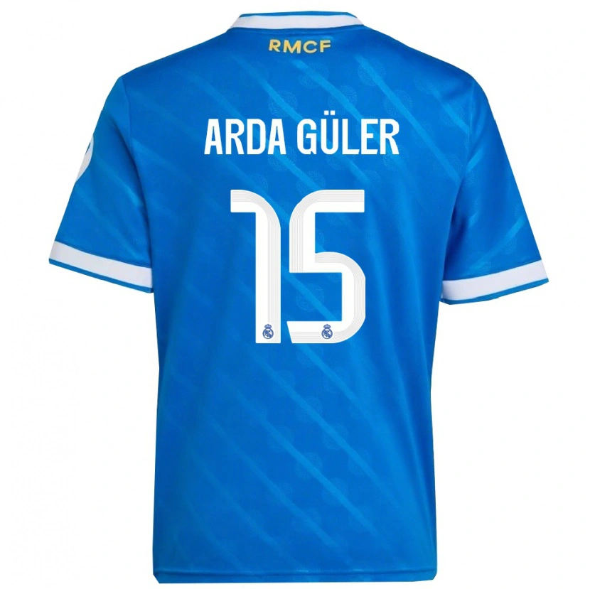Danxen Kinder Arda Güler #15 Blau Weiß Ausweichtrikot Trikot 2025/26 T-Shirt Schweiz