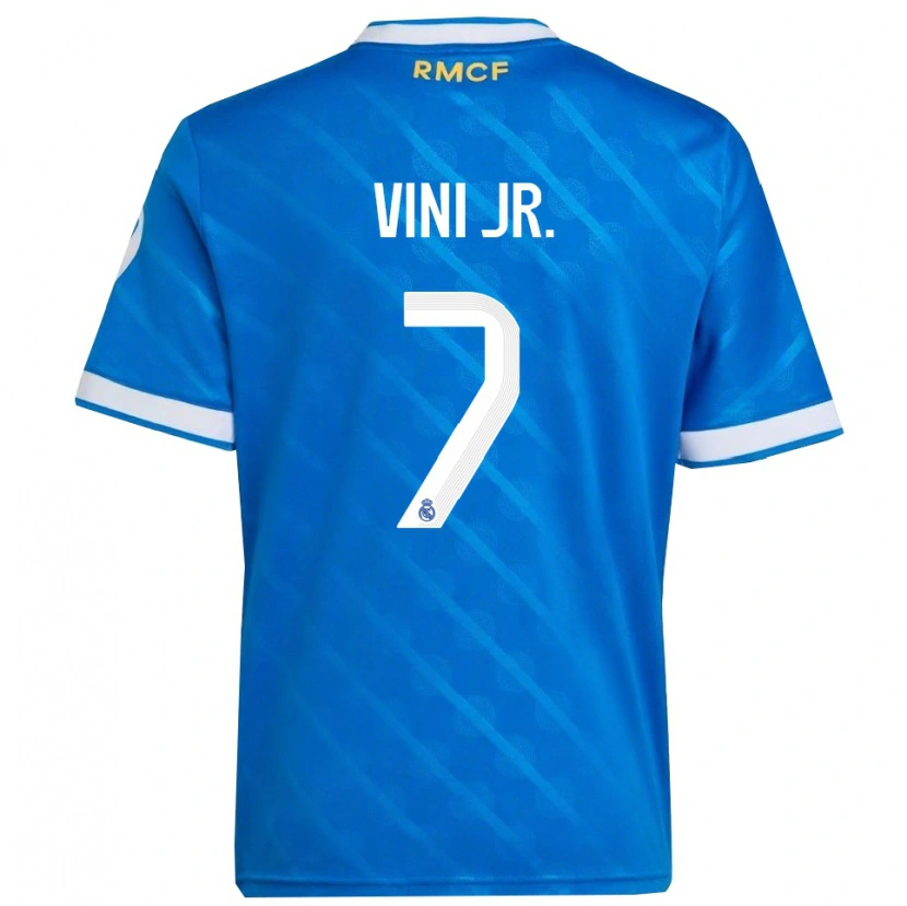 Danxen Kinder Vinicius Junior #7 Blau Weiß Ausweichtrikot Trikot 2025/26 T-Shirt Schweiz