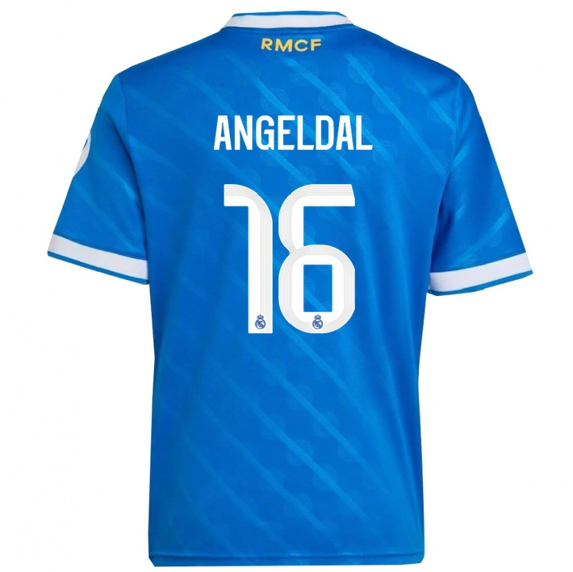Danxen Kinder Ingrid Filippa Angeldal #16 Blau Weiß Ausweichtrikot Trikot 2025/26 T-Shirt Schweiz