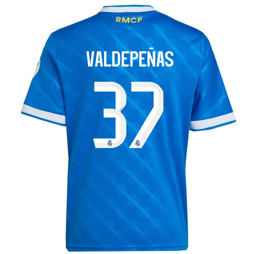 Danxen Kinder Víctor Valdepeñas #37 Blau Weiß Ausweichtrikot Trikot 2025/26 T-Shirt Schweiz