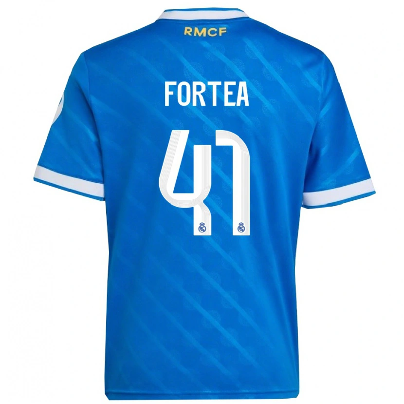 Danxen Kinder Jesús Fortea #41 Blau Weiß Ausweichtrikot Trikot 2025/26 T-Shirt Schweiz