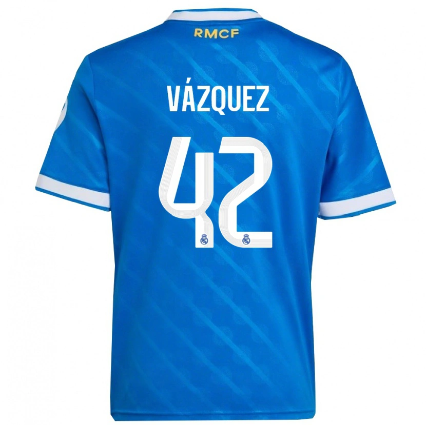 Danxen Kinder Erik Vázquez #42 Blau Weiß Ausweichtrikot Trikot 2025/26 T-Shirt Schweiz