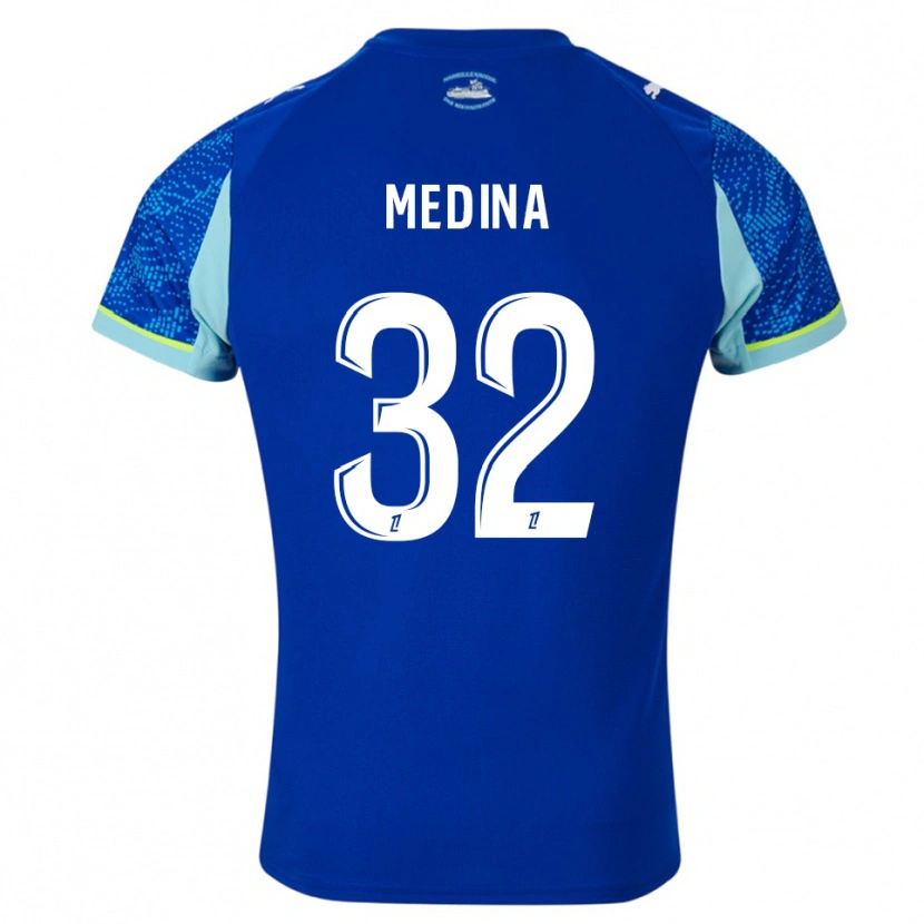 Danxen Kinder Facundo Medina #32 Himmelblau Weiß Ausweichtrikot Trikot 2025/26 T-Shirt Schweiz