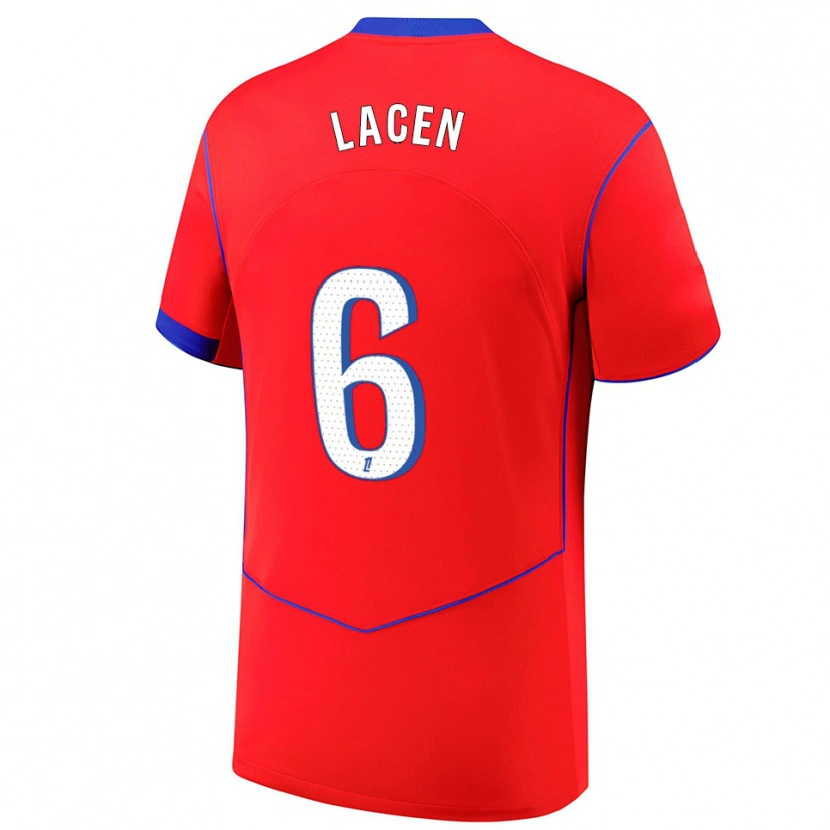 Danxen Kinder Michaël Lacen #6 Rot Blau Weiß Ausweichtrikot Trikot 2025/26 T-Shirt Schweiz