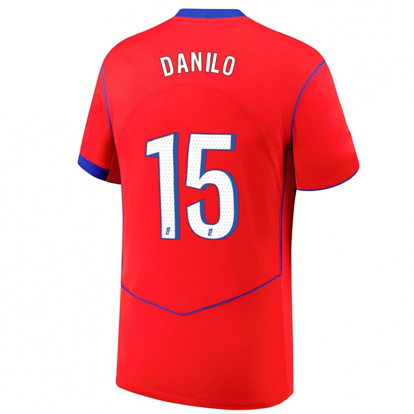 Danxen Kinder Danilo Pereira #15 Rot Blau Weiß Ausweichtrikot Trikot 2025/26 T-Shirt Schweiz
