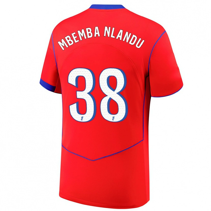 Danxen Kinder Emmanuel Mbemba #38 Rot Blau Weiß Ausweichtrikot Trikot 2025/26 T-Shirt Schweiz