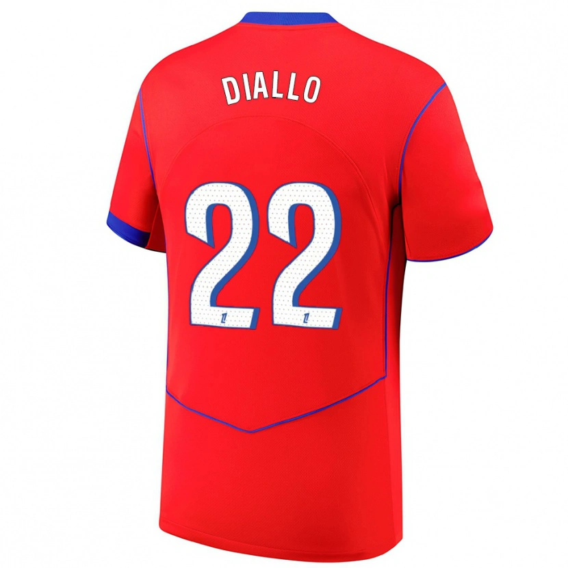 Danxen Kinder Abdou Diallo #22 Rot Blau Weiß Ausweichtrikot Trikot 2025/26 T-Shirt Schweiz