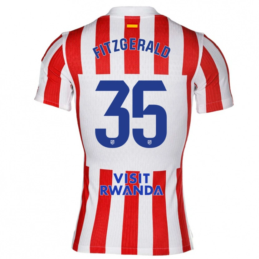 Danxen Herren Daniel Fitzgerald #35 Rot Weiß Heimtrikot Trikot 2025/26 T-Shirt Schweiz