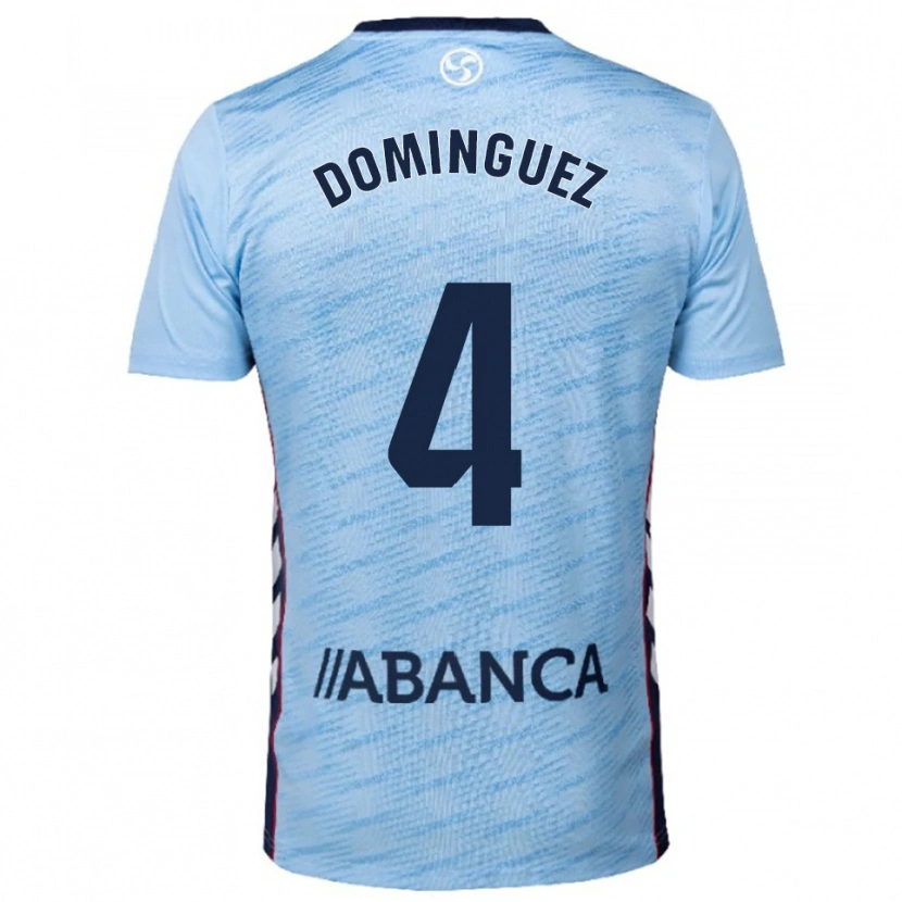 Danxen Herren Javi Domínguez #4 Himmelblau Rot Heimtrikot Trikot 2025/26 T-Shirt Schweiz