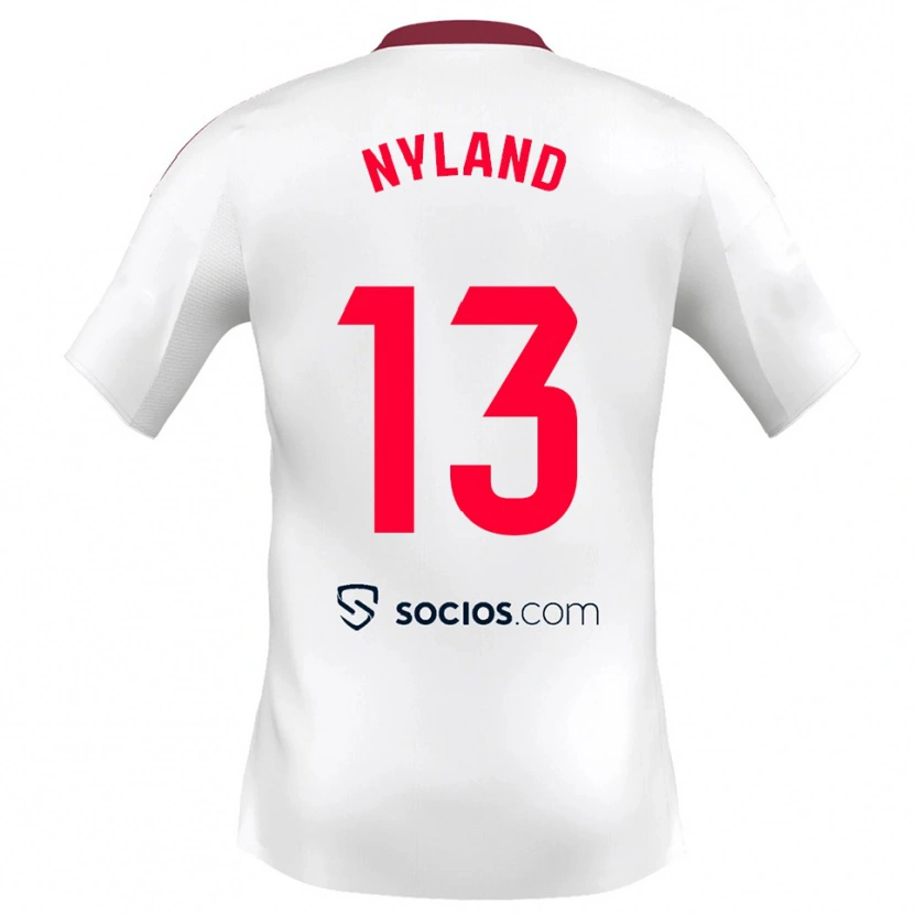 Danxen Herren Ørjan Nyland #13 Weiß Rot Heimtrikot Trikot 2025/26 T-Shirt Schweiz